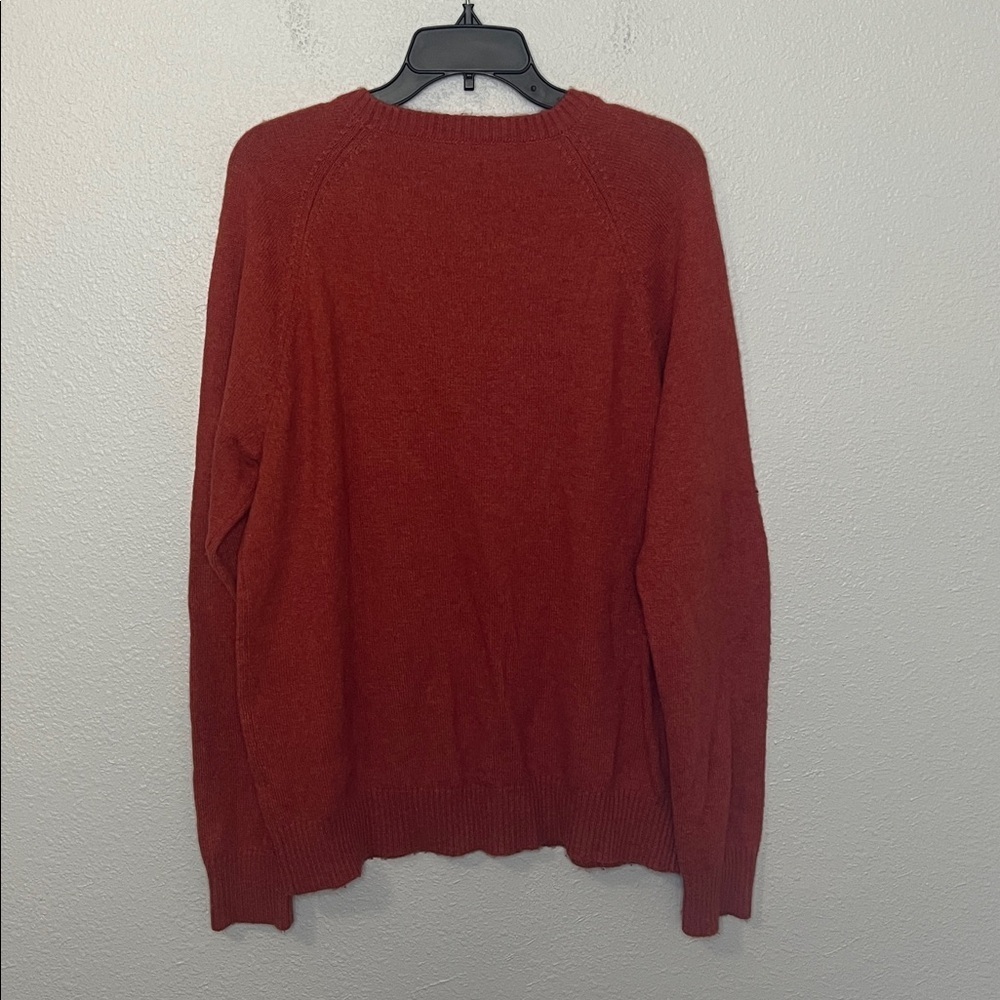 JCrew Factory Wool Blend Crewneck Sweater Orange Size Large - Picture 3 of 7